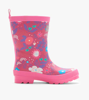 Girls Tiny Flowers Matte Rain Boots
