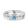 Jeulia Sun & Moon Phases Sterling Silver Ring Set