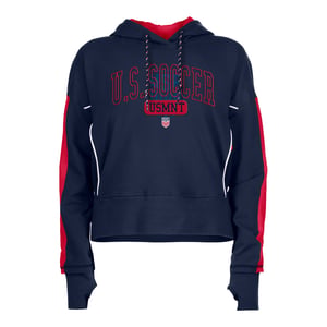 Women's New Era USMNT High-Low Navy Hoodie / XS