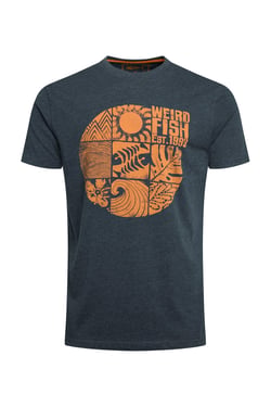 Weird Fish Summer Sector Front Print Eco Graphic T-Shirt Navy Size 2XL