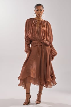 AKIRA Gina Maxi Dress | Brown | Size XL