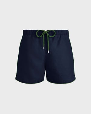 Vilebrequin - Men Linen Swim Shorts Solid - Swimwear - Maurice - Blue - Size XXL