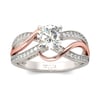 Jeulia Two Tone Intertwined Round Cut Sterling Silver Ring