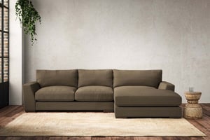nkuku Guddu Right Hand Chaise Sofa | Make To Order | Medium | Brera Linen Chesnut