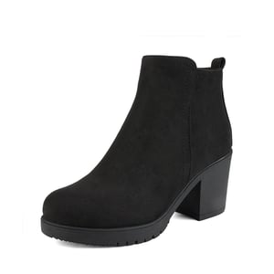 DREAM PAIRS Low Heel Chunky Ankle Boots