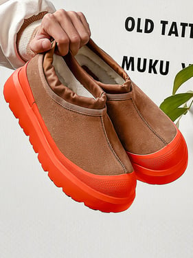 Thesupermade Thick-soled Fleece Fur Snow Boots - Orange / 36
