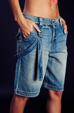 AKIRA Baby Its You Denim Short Pants | Size Large
