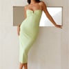 Lara Ribbed Midi Dress Green