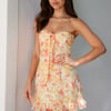 Perfect Angles Strapless Mini Dress Yellow