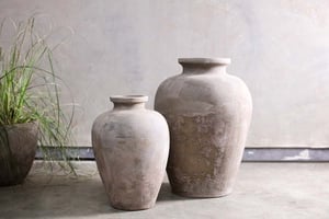 nkuku Affiti Clay Tapered Pot | Vases & Planters | Large | Antique Grey