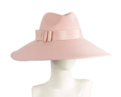 Pink wide brim winter hat by Max Alexander