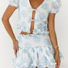 Brighter Blooms Crop Top Blue