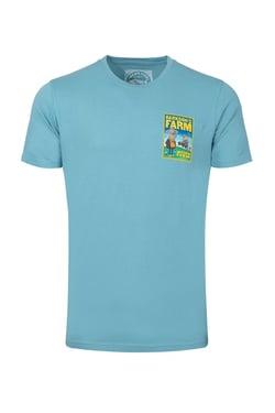 Weird Fish Barkson's Farm Back Print Artist T-Shirt Smoked Blue Size XL