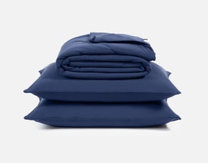 QE Home 3-Piece Cool Bedding For Hot Sleepers Bundle - Midnight, Blue