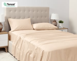 QE Home 500TC Eucalyptus Luxe TENCEL™ Lyocell Sheet Set Sheet Set in Peachland, Yellow, Double