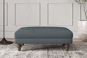 nkuku Deni Dining Footstool | Make To Order | Medium | Brera Linen Dusk