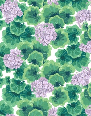 Geranium' Wallpaper by Nathan Turner - Lavender - Traditional / 27 in. x 27 ft.