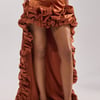 AKIRA Look At Me Go Satin High Low Skirt | Brown | Size Medium