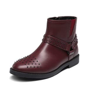 DREAM PAIRS Kids Studded Detail Fashion Boots