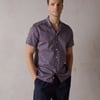 Burgundy Botanic Geo Open Collar Shirt