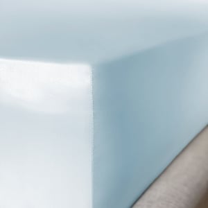 Pastel Blue Pure Silk Fitted Sheet - UK Emperor | Euro Super King (35cm Deep)