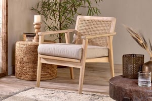 nkuku Atri Mango Wood & Cane Occasional Chair | Seating | One Size | Natural