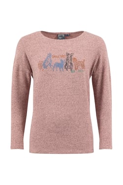 Weird Fish Dogs Life Soft Touch Front Print Long Sleeve T-Shirt Tea Rose Size 22