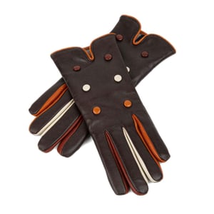 Toasty - Dark Brown - Women's quality Italian leather gloves lined with thin wool - XXS