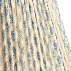 16cm empire shade in blue and white block printed Dotty gathered cotton by GP & J Baker