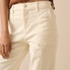 Cream Denim Tapered Trousers