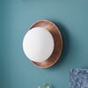 Rondel wall light in dark walnut