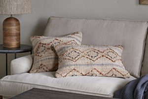 nkuku Nila Esha Cushion Cover | Textiles | Rust/Indigo | 60 x 40 cm