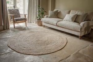 nkuku Braided Hemp Rug Round | Rugs | Brown | Natural