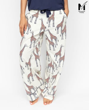 Georgina Womens Giraffe Print Wide Leg Pyjama Bottoms - 28
