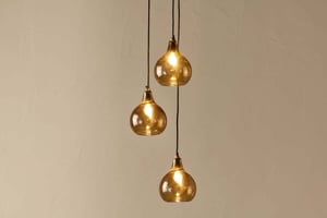 nkuku Ziva Recycled Glass Cluster Pendant | Lights | One Size | Tonal Red