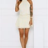 On Her Level Halter Mini Dress Yellow