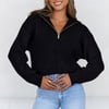 Snowfall Knitted Half Zip Sweater Black