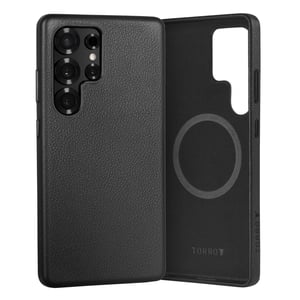 Galaxy S25 Ultra Leather Bumper Case (Qi2/MagSafe Charging Compatible) - Black