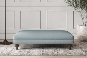 nkuku Deni Large Dining Footstool | Make To Order | Recycled Cotton Horizon | No Colour