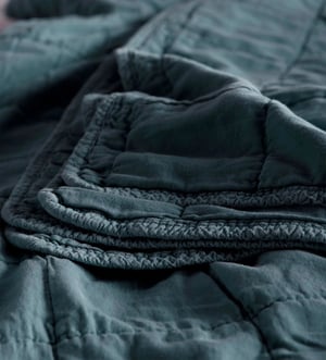 Darkest Spruce Finn 100% Cotton Quilted Throw