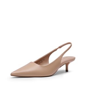 DREAM PAIRS Easy Elegance Pointed Toe Kitten Heel Slingback Heels