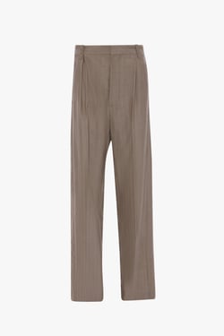 Victoria Beckham Pleated Waist Trouser In Limestone - 14 - Womens