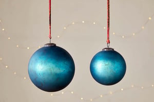 nkuku Oko Giant Bauble | Christmas Decorations | Small | Matt Teal