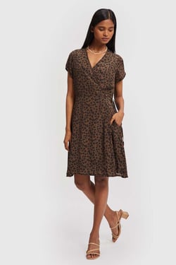 Short Wrap Dress - Spotted / XS