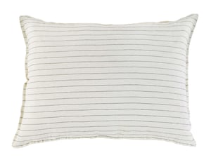 Blake Striped Linen Standard Sham   Cream / Grey