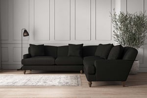 nkuku Deni Large Corner Sofa | Make To Order | Brera Linen Charcoal