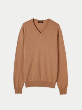 Essential V-Neck Cashmere Sweater - 2XL / sheepskin / MK02-1375