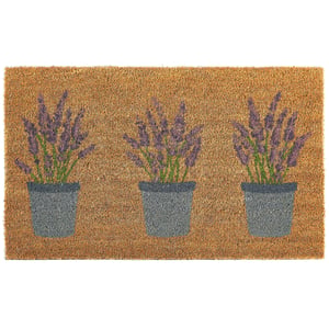 Printed Coir Lavender Doormat - 45x75cm