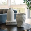 Off-White Aluminum Vase - 8"