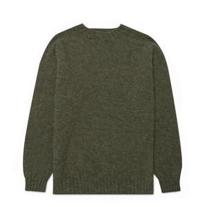 Sunspel Brushed Shetland Crew Neck Sea Moss